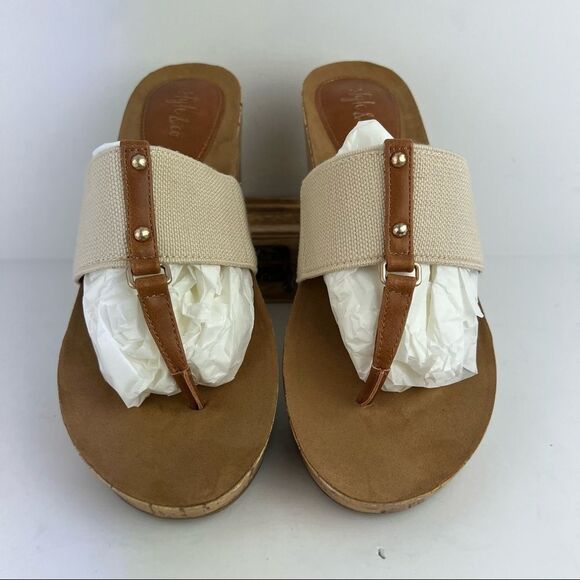 STYLE & CO • Piperr Thong Wedge Sandals - Picture 7 of 11